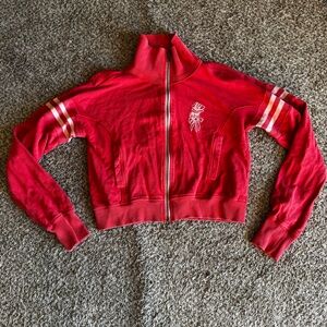 Free People Women’s S Red Jacket Zip Up Embroidered School of Dance New York